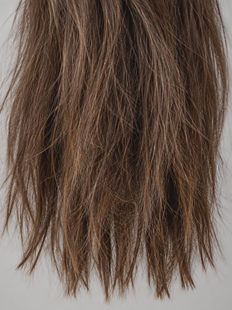 Cheveux secs et abîmés avant la routine (visuel démo)